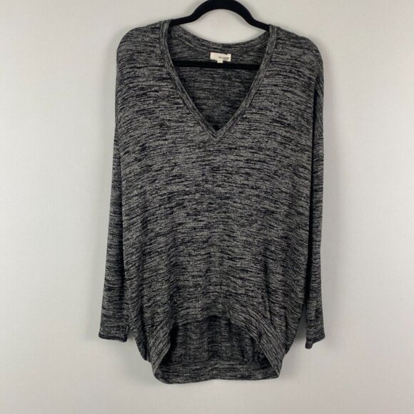 Aritzia Wilfred Free Devinette Womens Top Slouchy Oversized Size S V Neck Gray - Picture 1 of 9